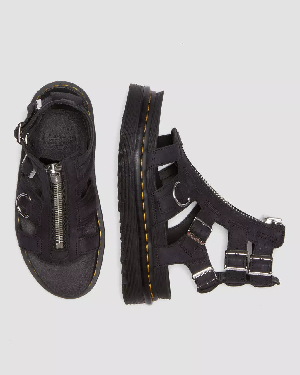 Olson Tumbled Nubuck Leather Gladiator Zip Sandals
