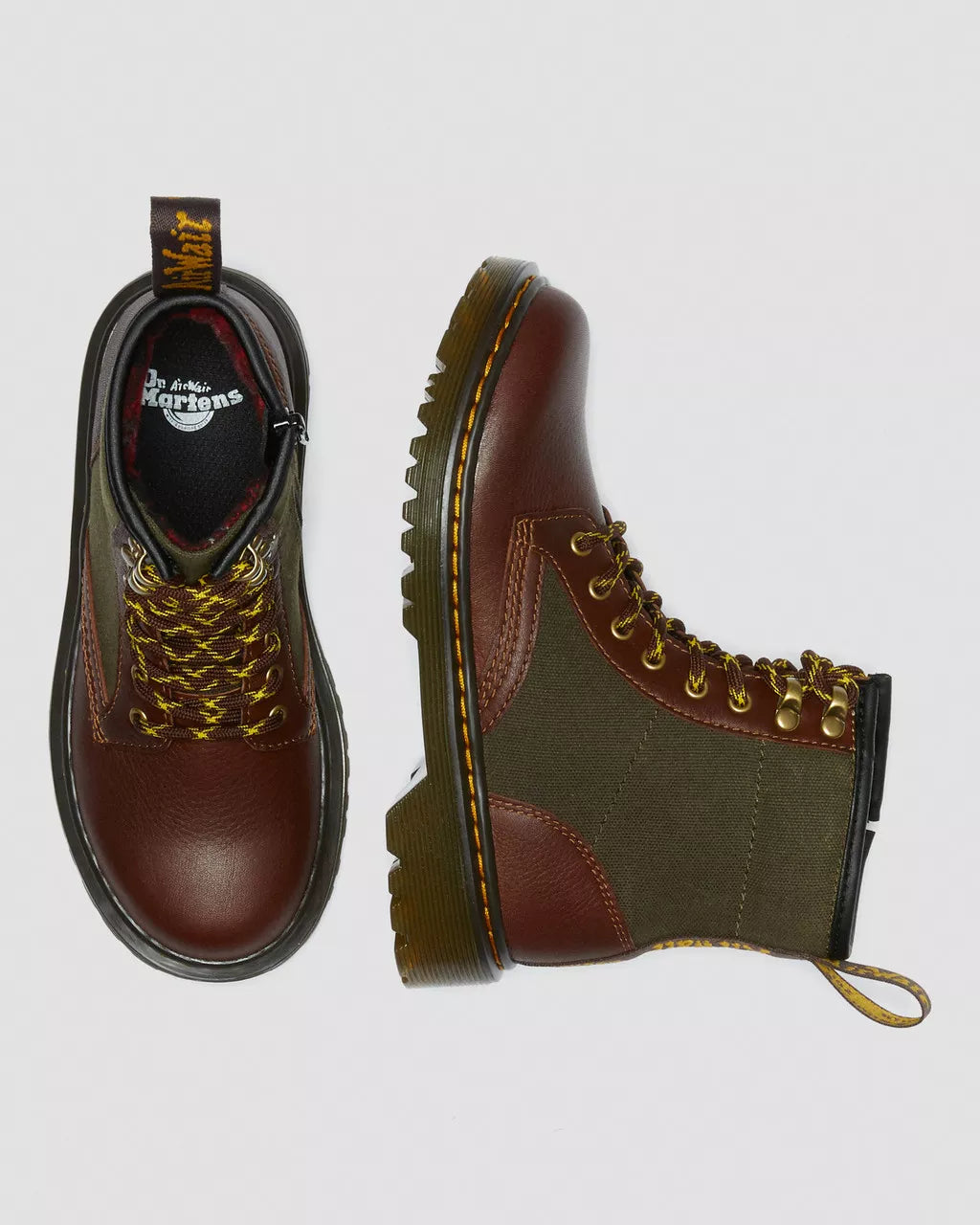Junior 1460 Panel Canvas &amp; Leather Boots