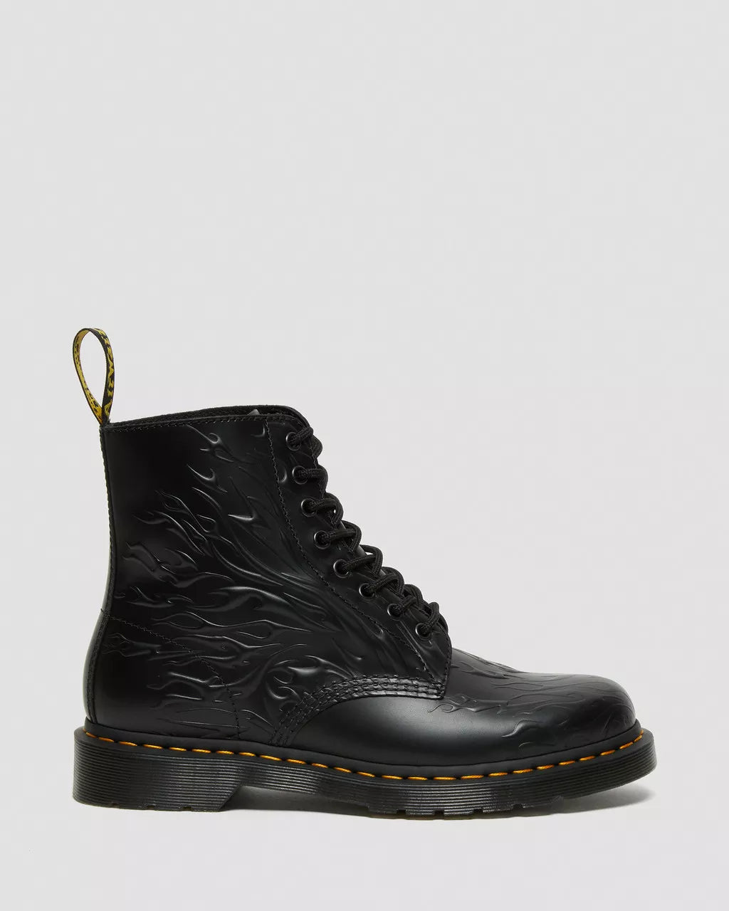 DR MARTENS 1460 Flames Emboss Leather Lace Up Boots