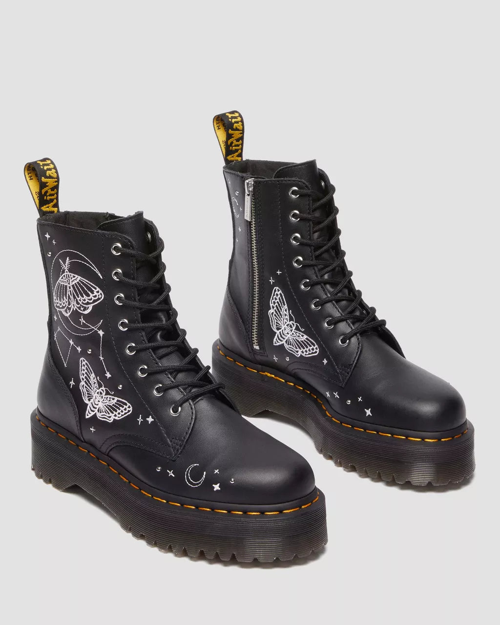 JADON CELESTIAL MOTH EMBROIDERED PLATFORM BOOTS