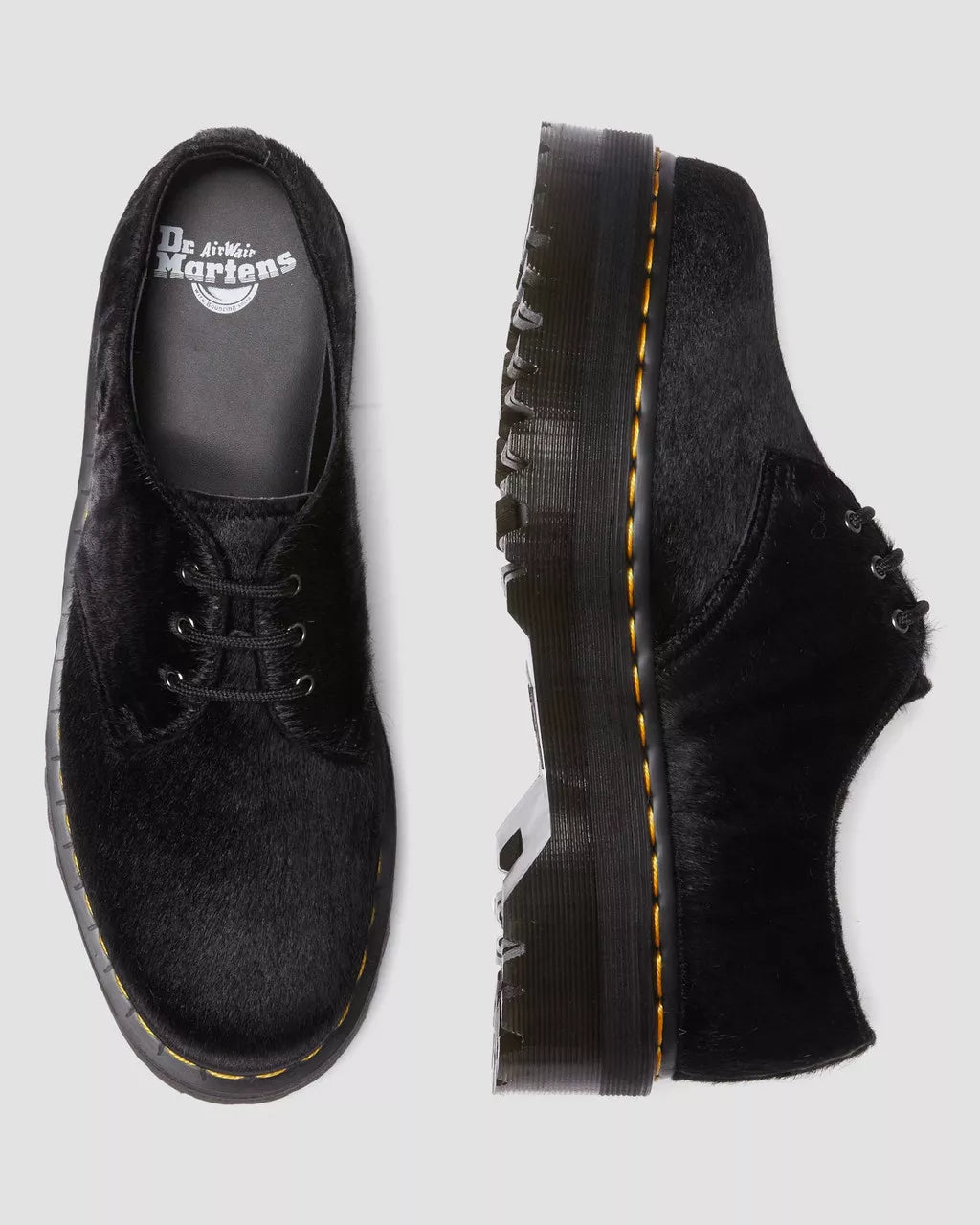 DR MARTENS 1461 Quad Hair-On Platform Shoes