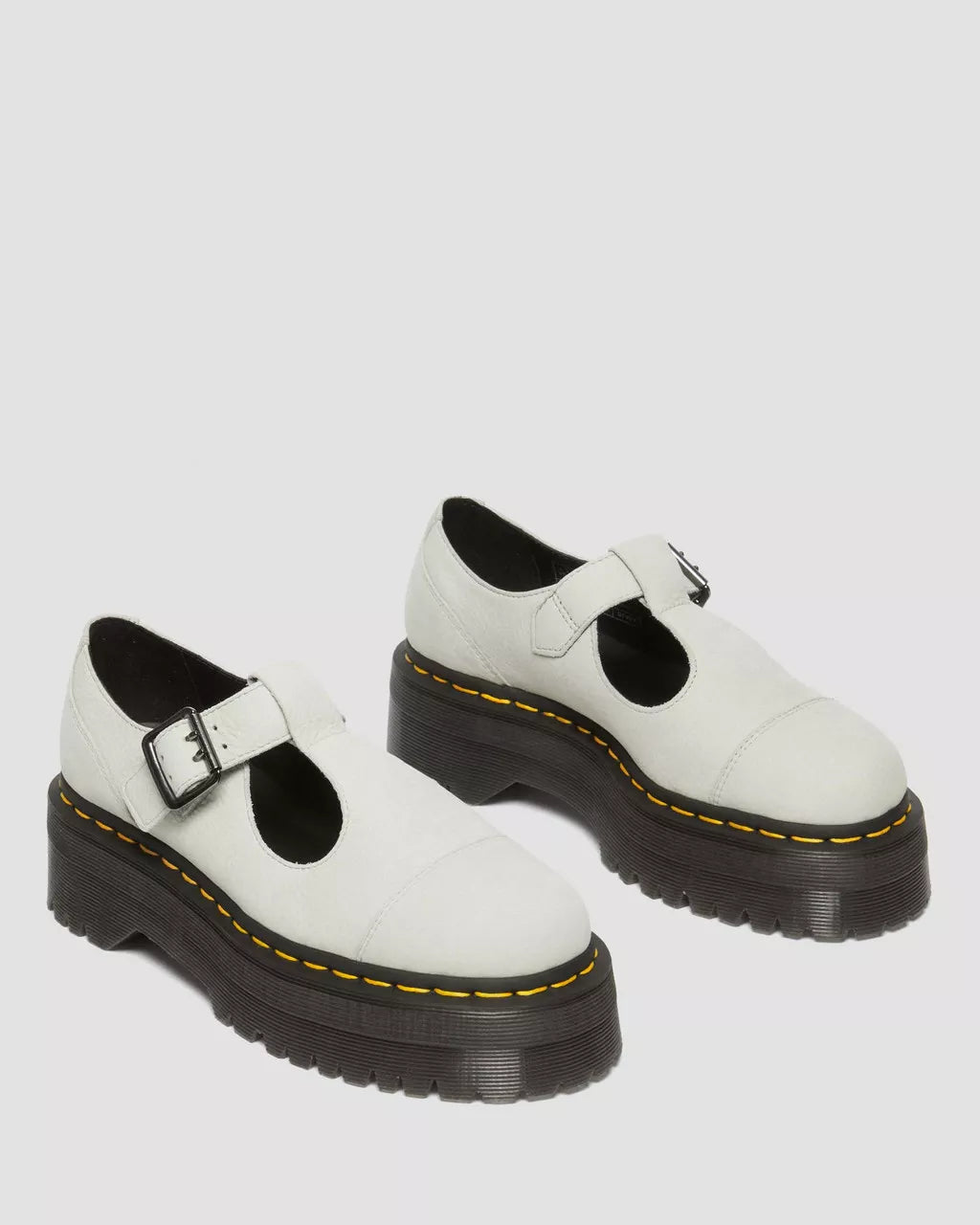 DR MARTENS Bethan Tumbled Nubuck Leather Platform Mary Jane Shoes