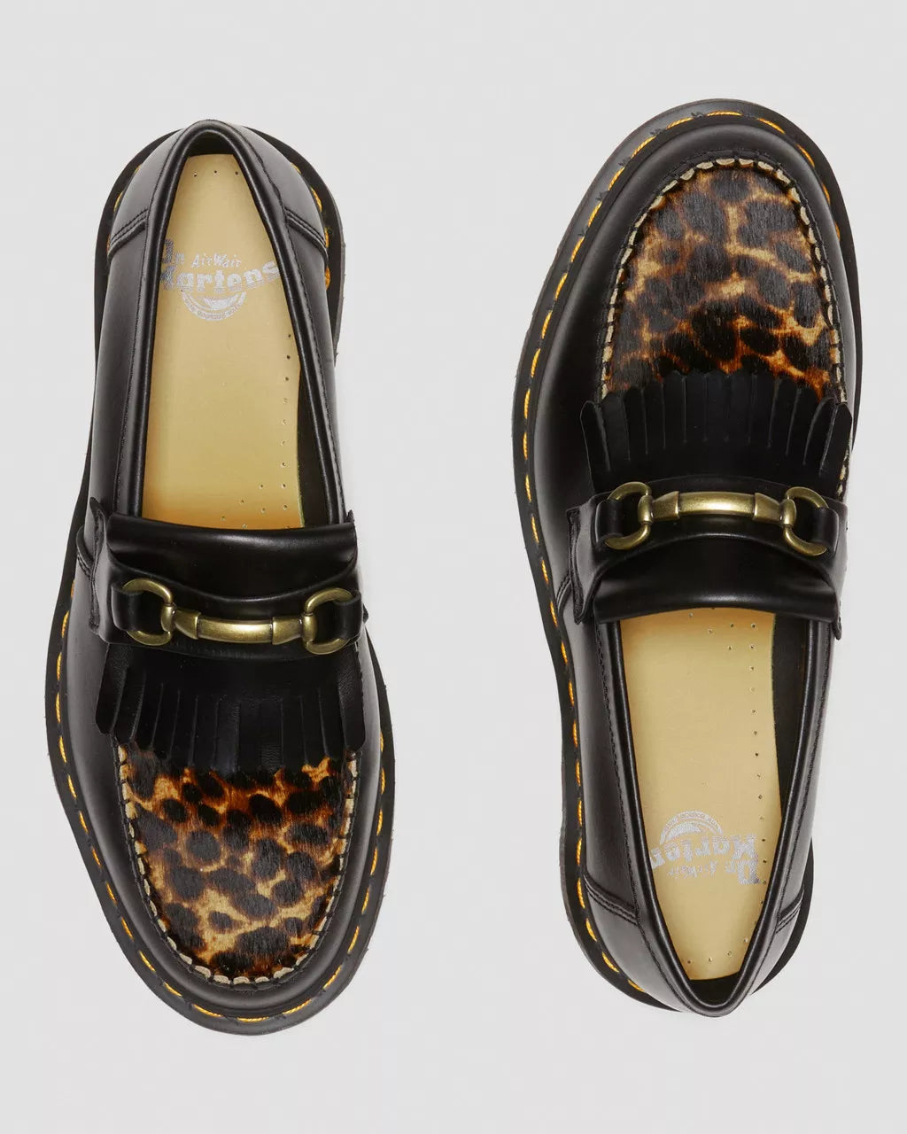 DR MARTENS Adrian Snaffle Leopard Kiltie Loafers