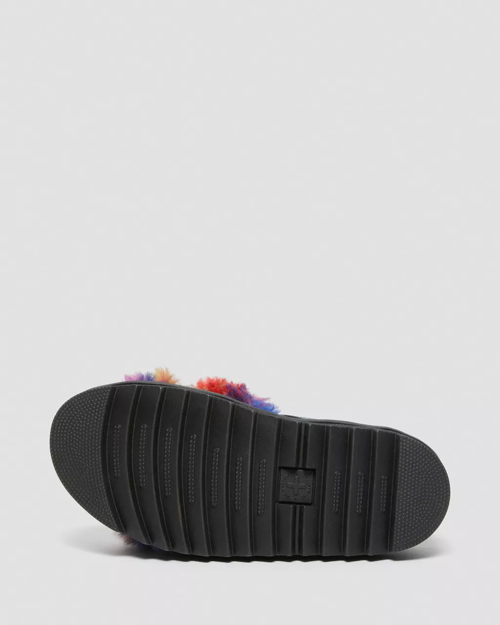 DR MARTENS Voss II Fluffy Faux Fur Leather Strap Sandals