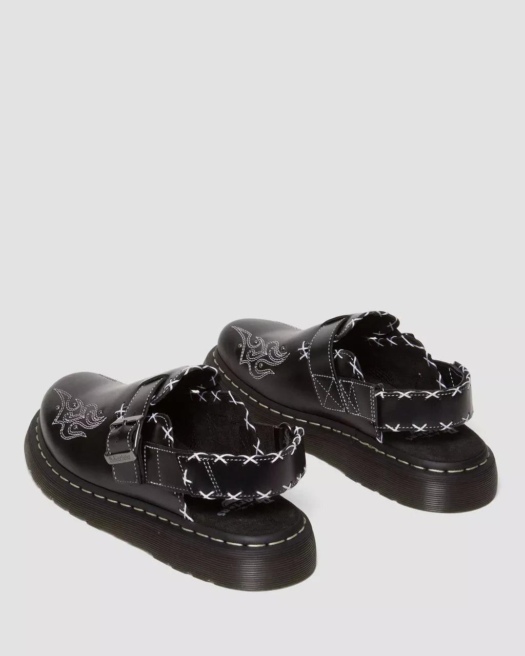 DR MARTENS Jorge Contrast Stitch Leather Mules