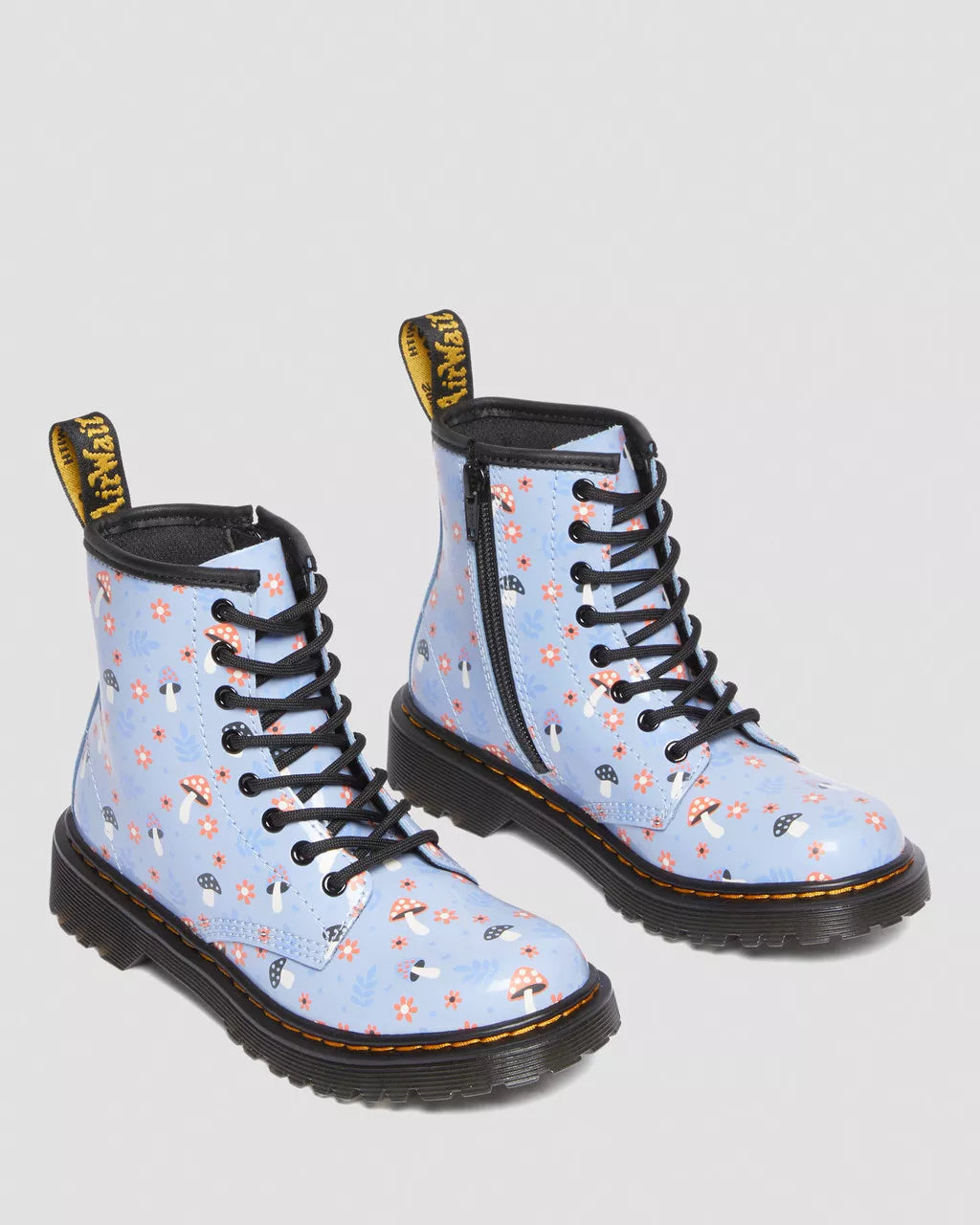 DR MARTENS Junior 1460 Woodland Patent Leather Lace Up Boots