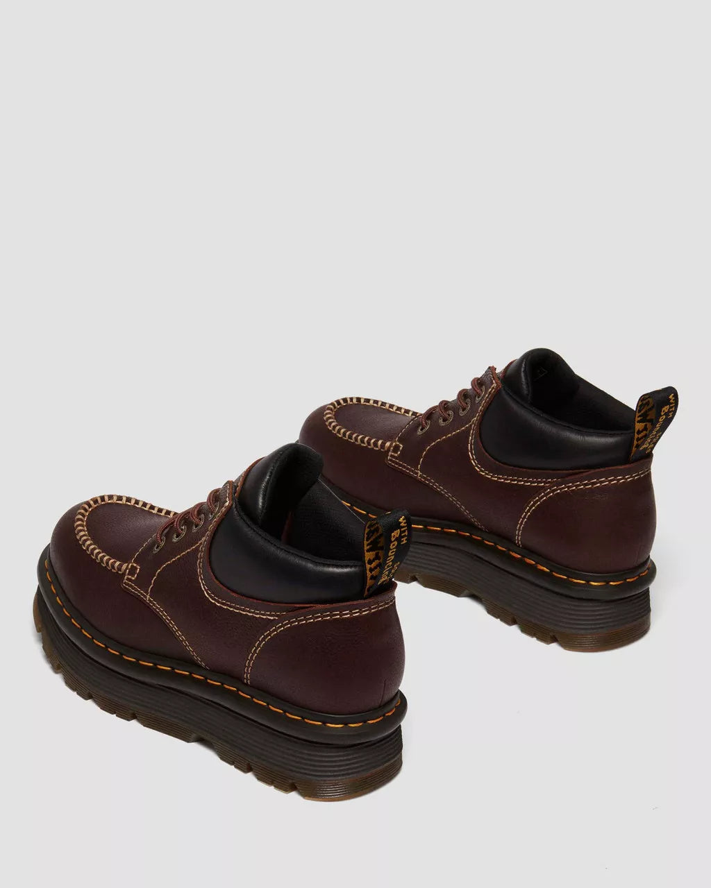 Zebzag Leather Casual 4-Eye Lace-Up Boots