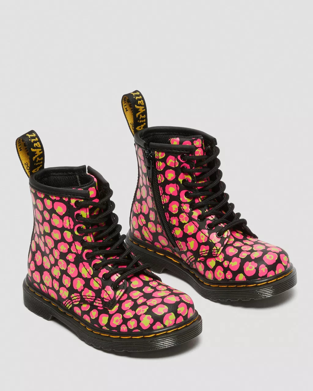 Toddler 1460 Leopard Hydro Leather Lace Up Boots