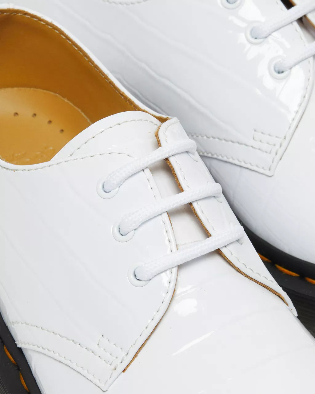 DR MARTENS 1461 Patent Croc Emboss Leather Shoes