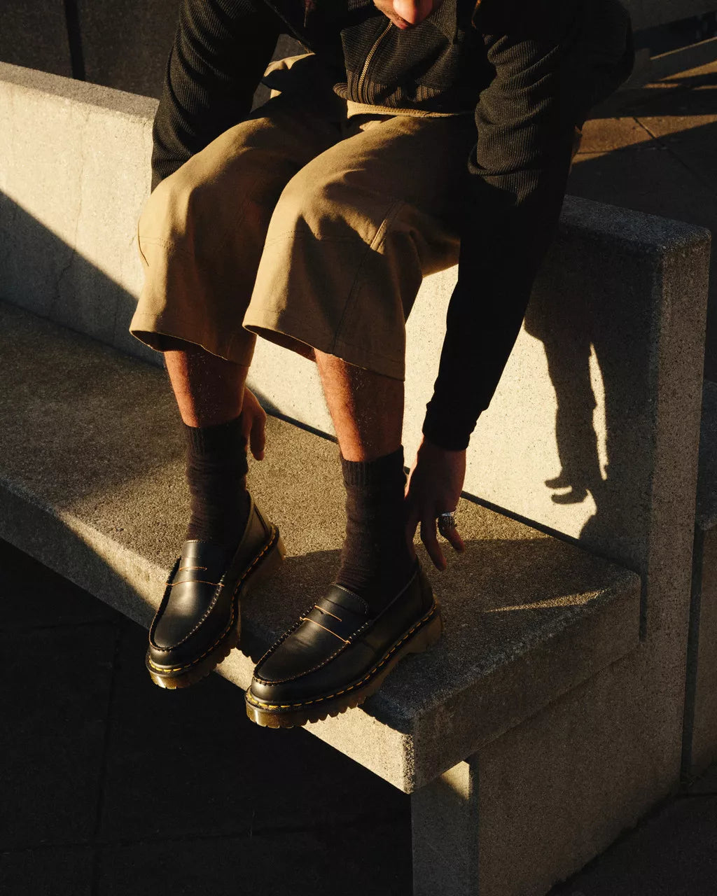 Penton Bex Yellow Stitch Quilon Leather Loafers