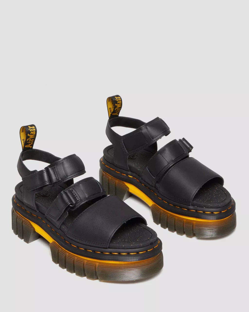 DR MARTENS Ricki Contrast Sole Leather 3-Strap Platform Sandals