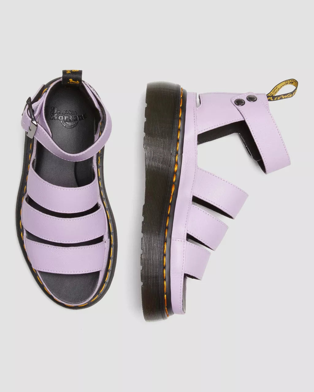 DR MARTENS Clarissa II Pisa Leather Strap Platform Sandals