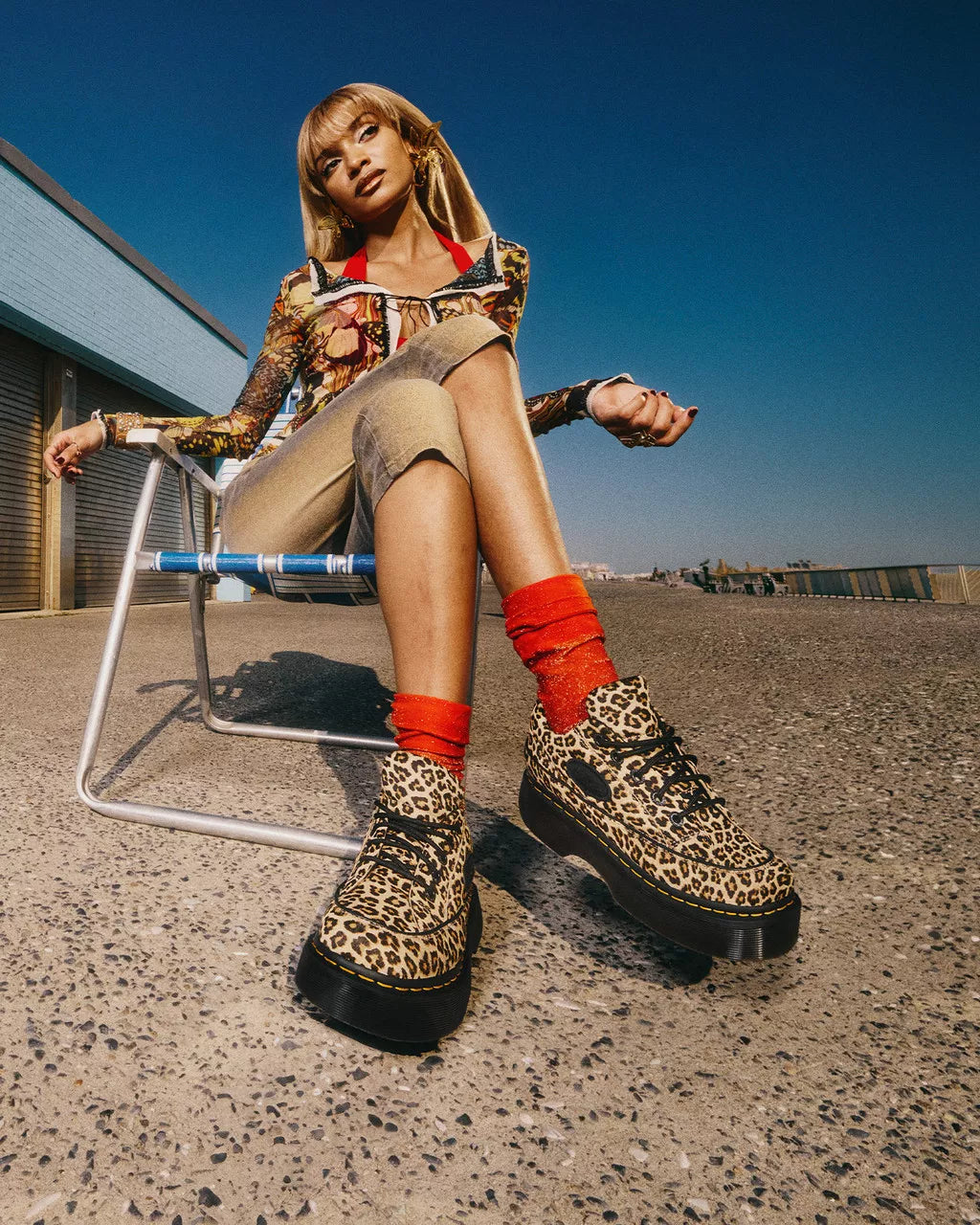 DR MARTENS Buzz 5-Eye Leopard Shoes
