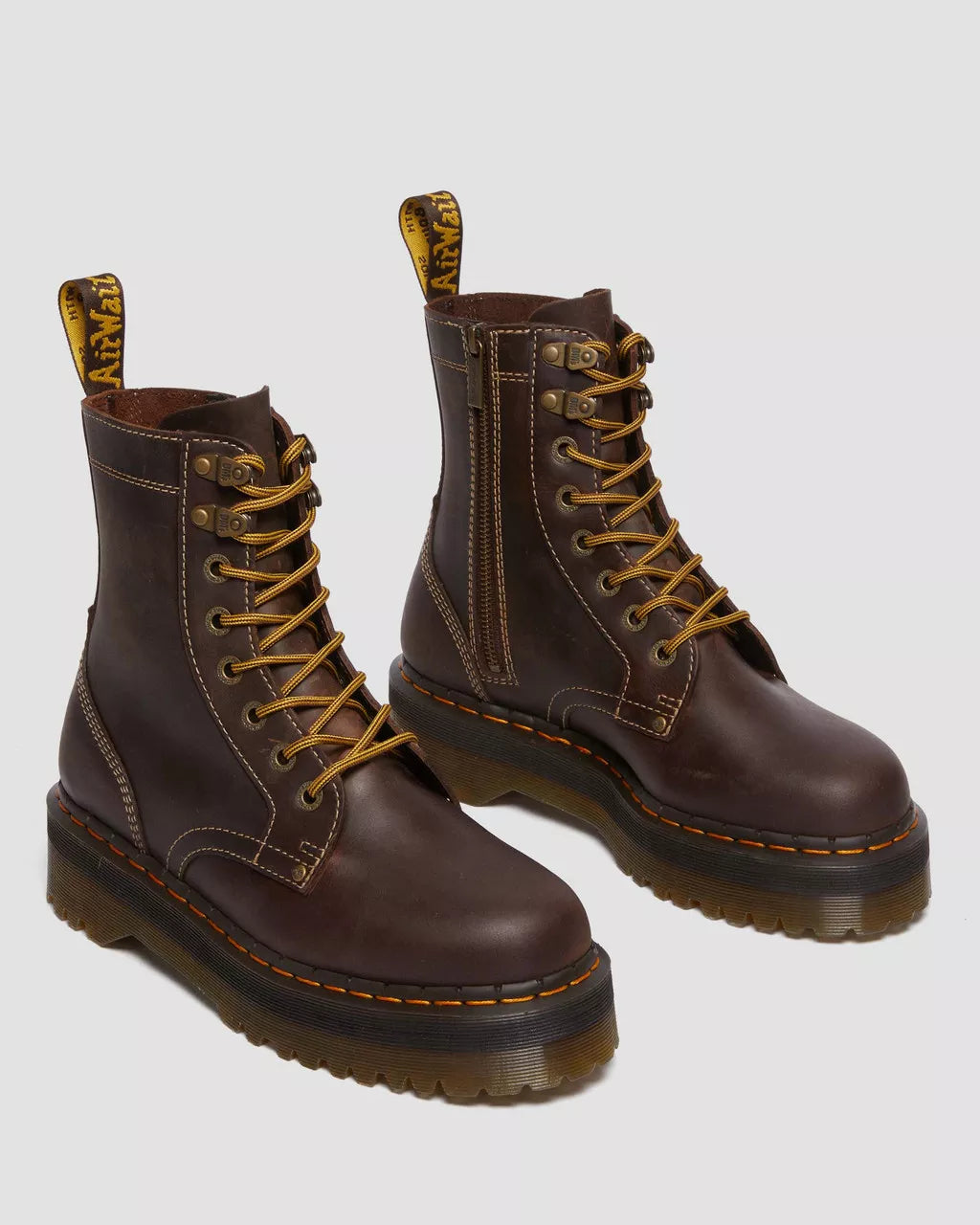Jadon Boots Crazy Horse Leather Platforms