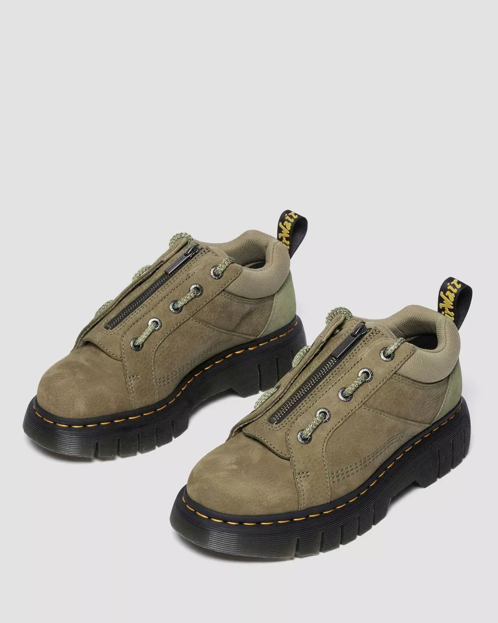 DR MARTENS Woodard Tumbled Nubuck Leather Zip Shoes