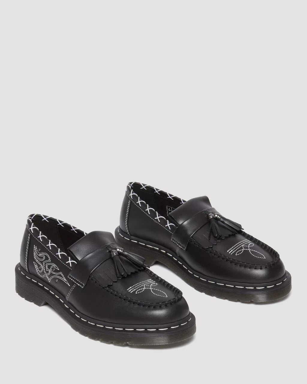 DR MARTENS Adrian Contrast Stitch Leather Tassel Loafers