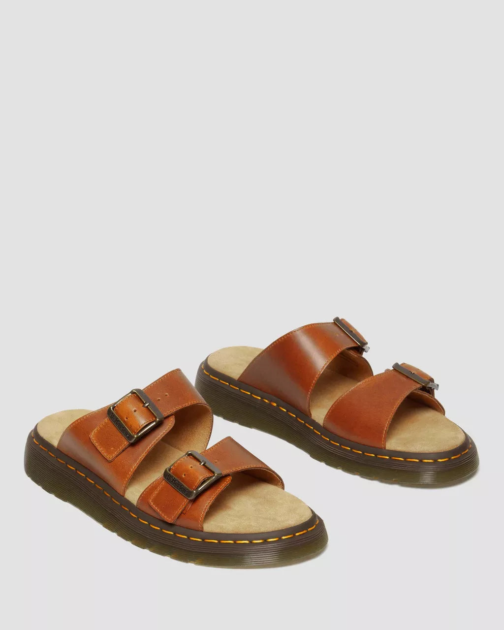 Josef Leather Buckle Slide Sandals