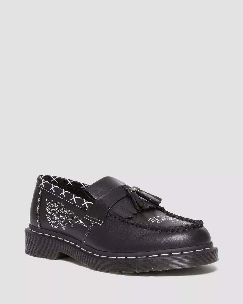 DR MARTENS Adrian Contrast Stitch Leather Tassel Loafers
