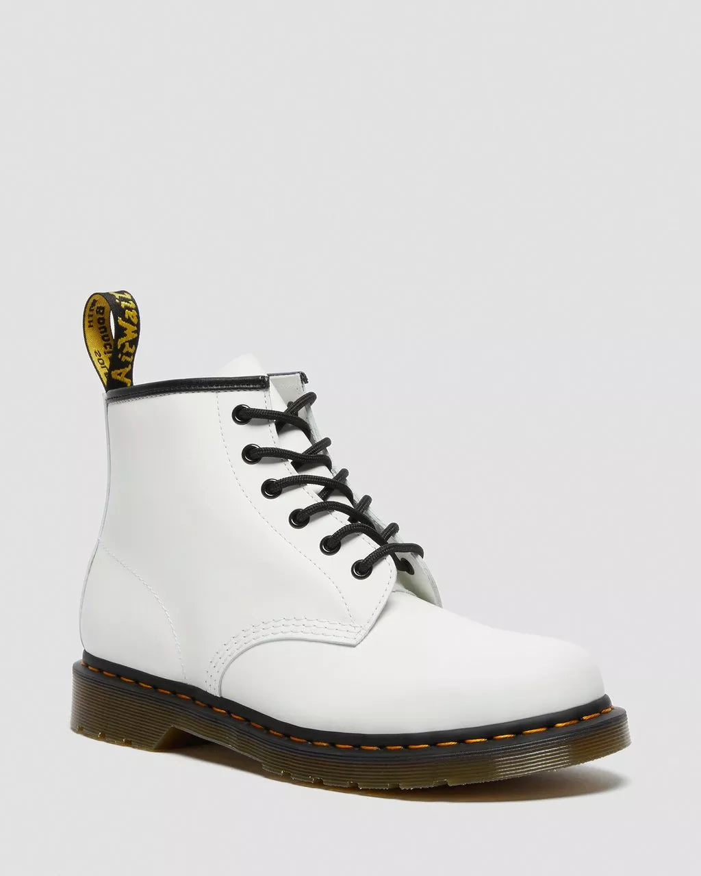 DR MARTENS 101 Yellow Stitch Smooth Leather Ankle Boots