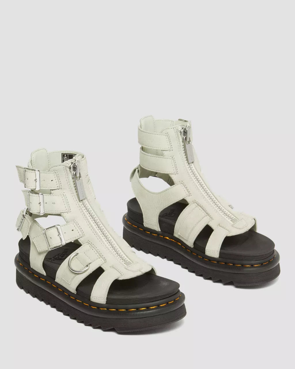 DR MARTENS Olson Tumbled Nubuck Leather Gladiator Zip Sandals