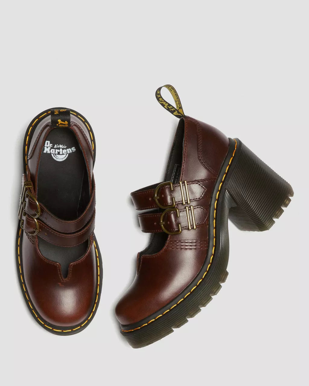 DR MARTENS Eviee Leather Mary Jane Heeled Shoes
