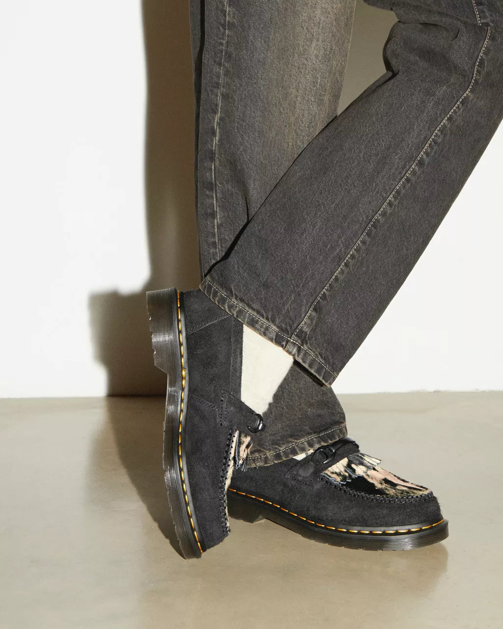 DR MARTENS Adrian Snaffle Suede &amp; Hair-On Loafers