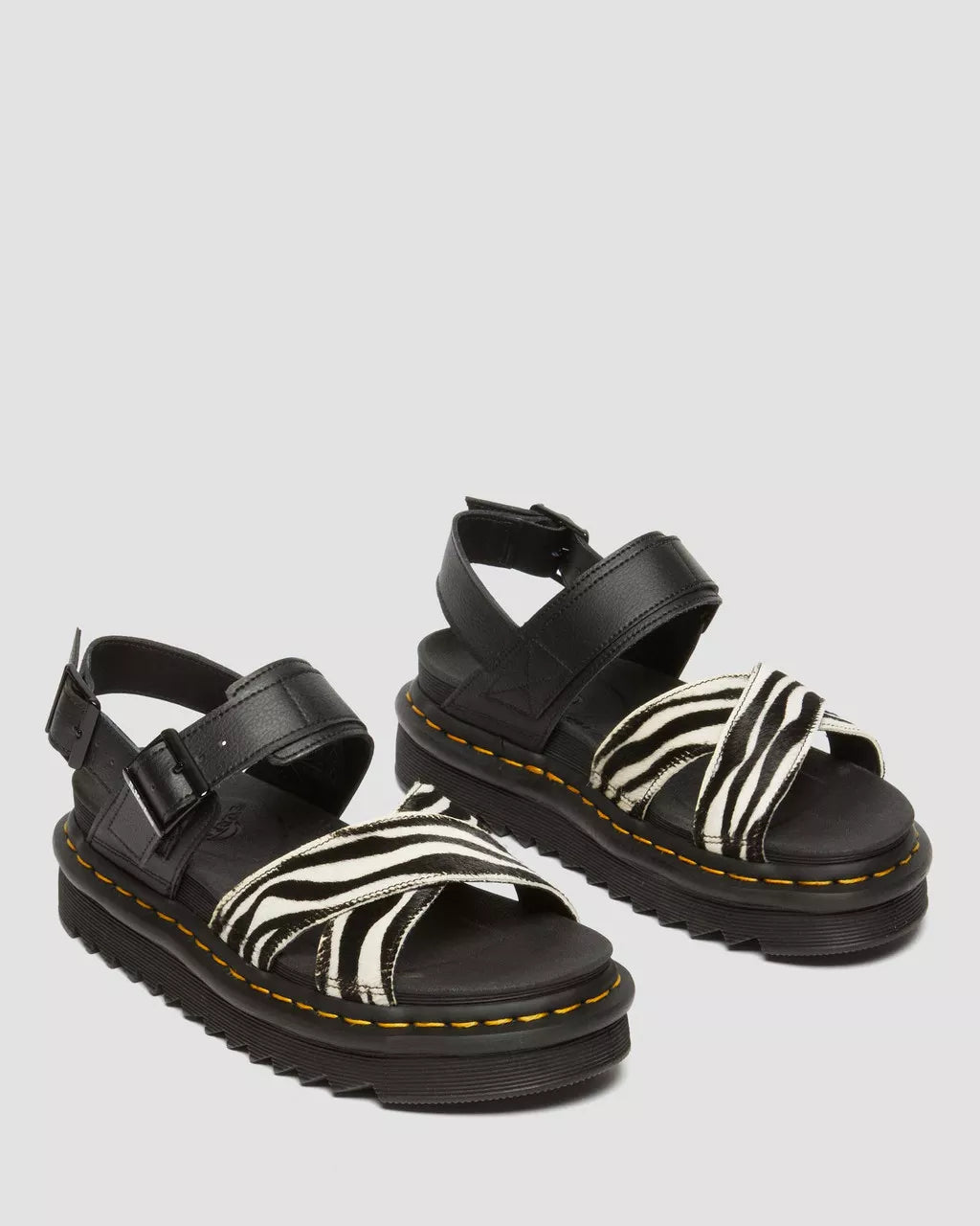 DR MARTENS Voss II Hair-On Zebra Print Sandals