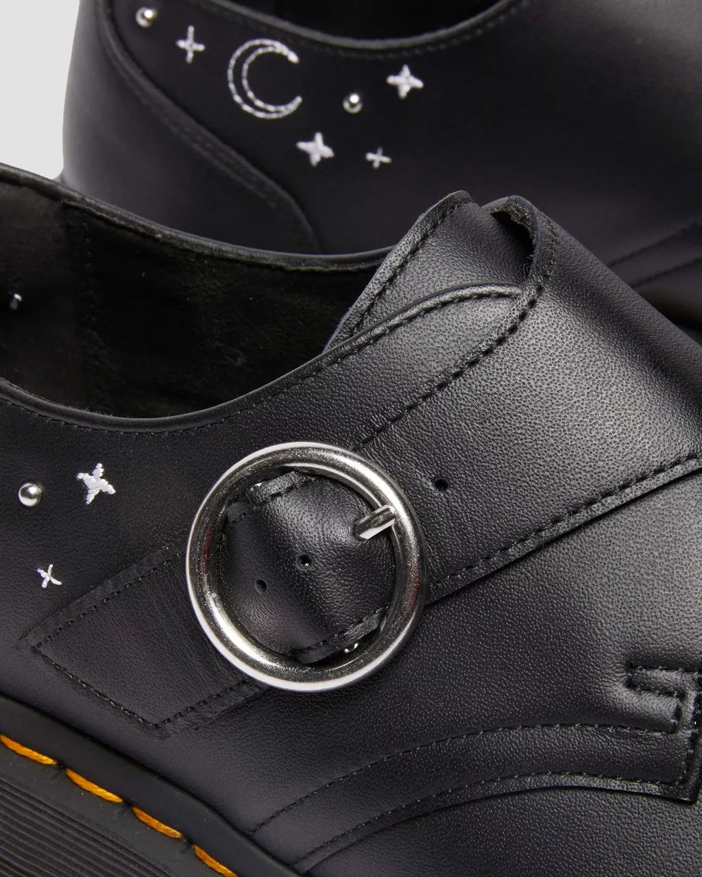 Monk Celestial Moth Leather Platform Shoes