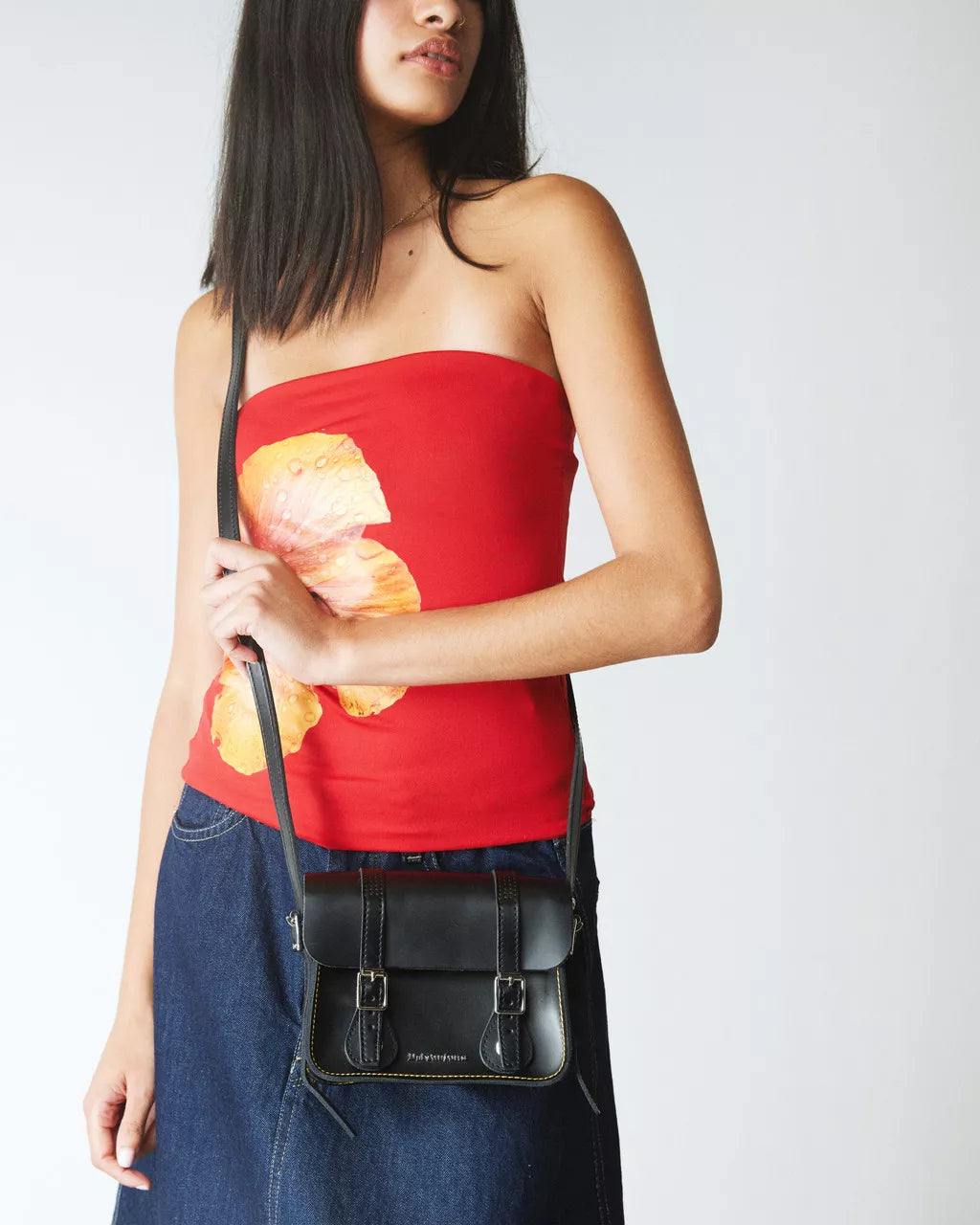 7 Inch Leather Crossbody Bag