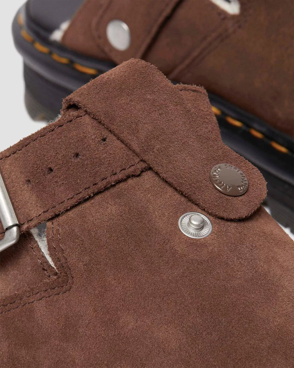Zebzag Suede Fleece-Lined Platform Mules