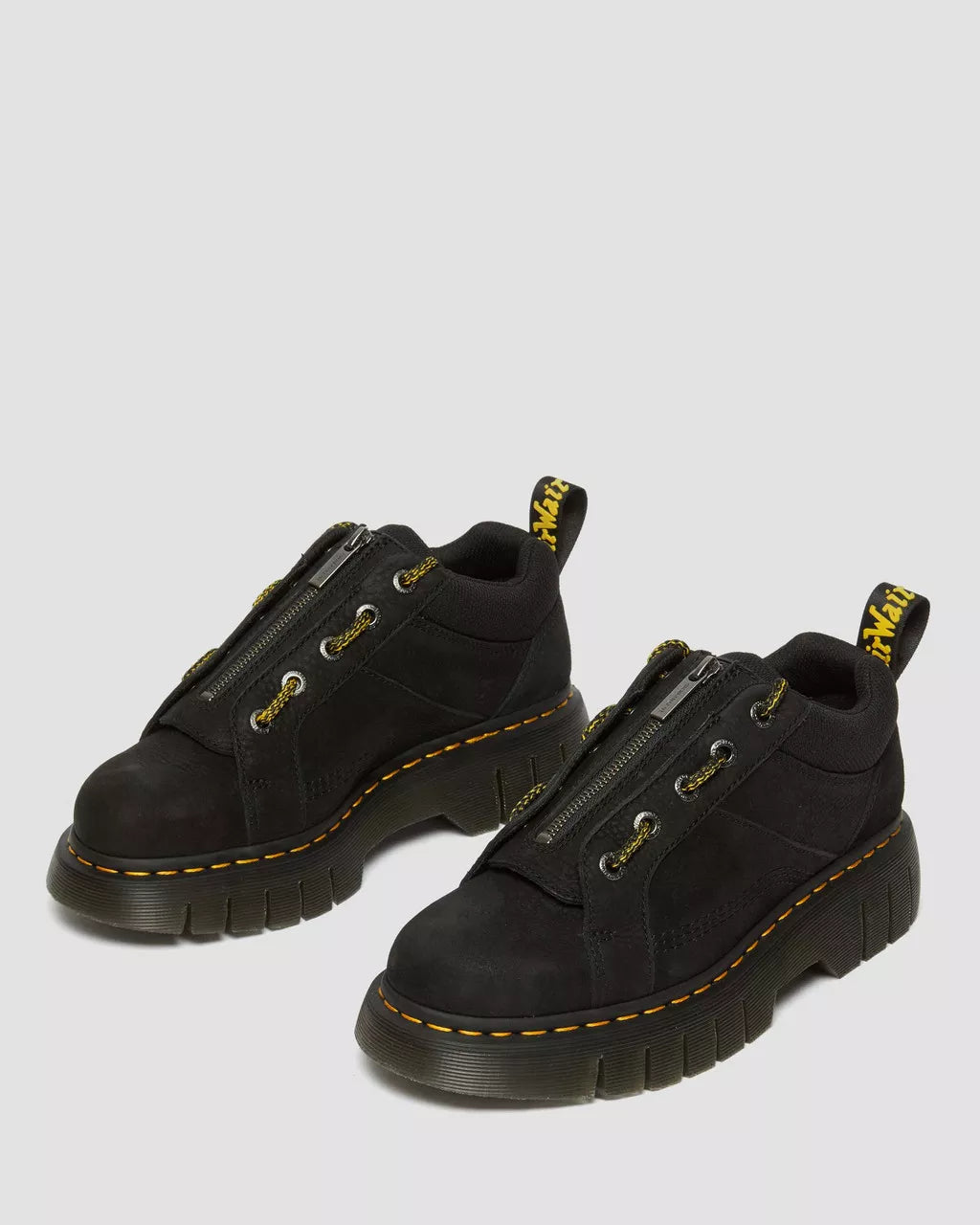 DR MARTENS Woodard Tumbled Nubuck Leather Zip Shoes