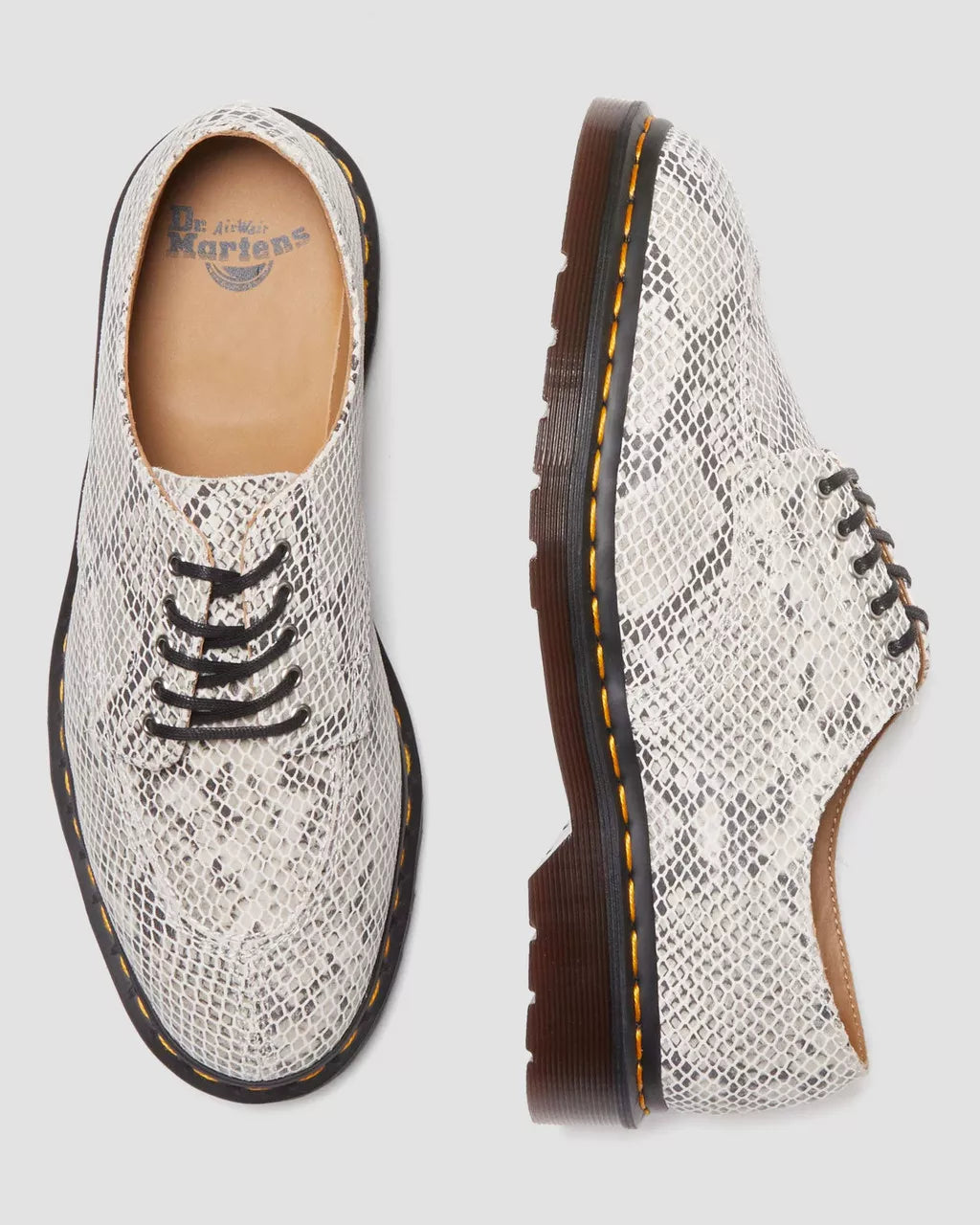 DR MARTENS 2046 Python Print Suede Oxford Shoes