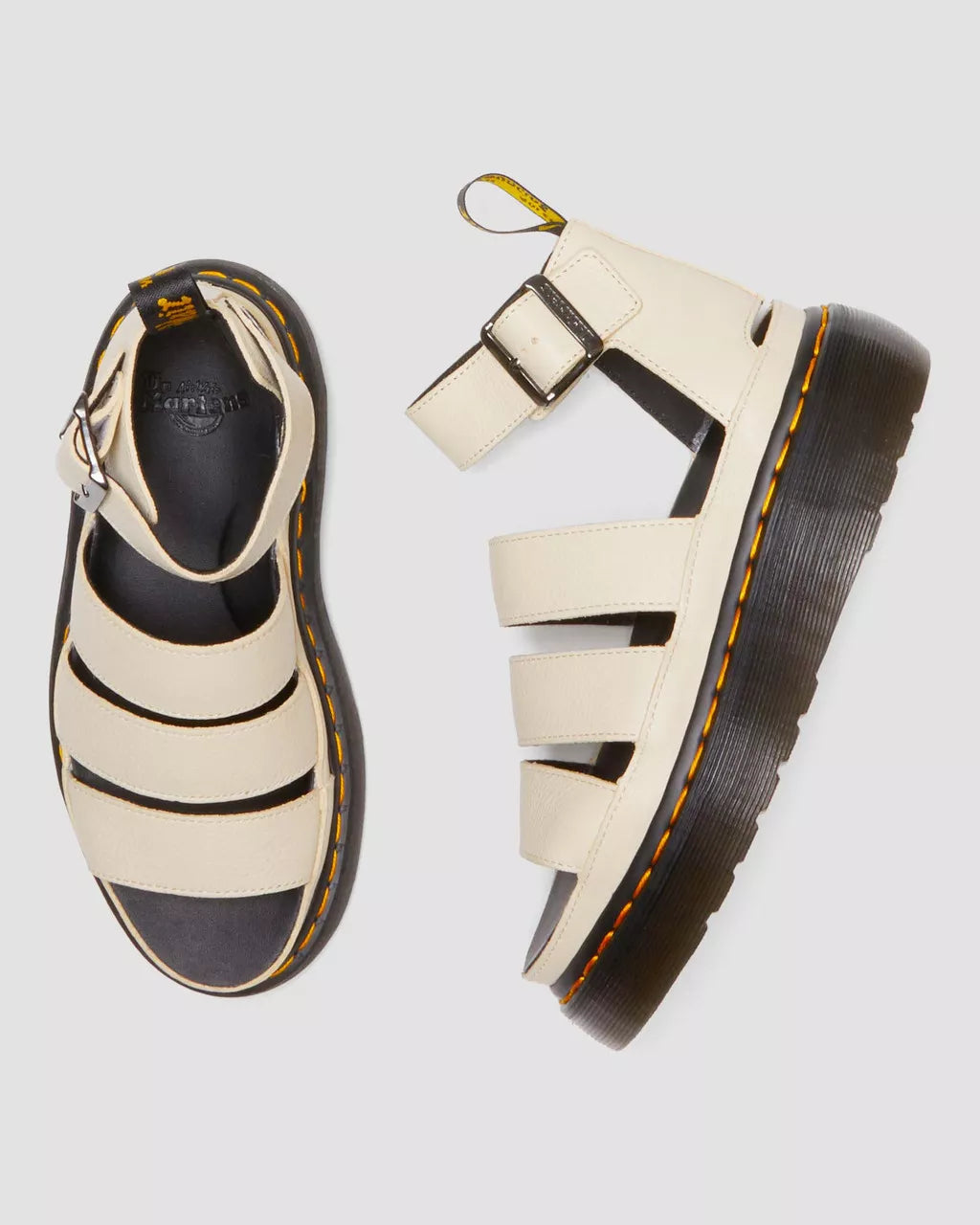 DR MARTENS Clarissa II Pisa Leather Strap Platform Sandals