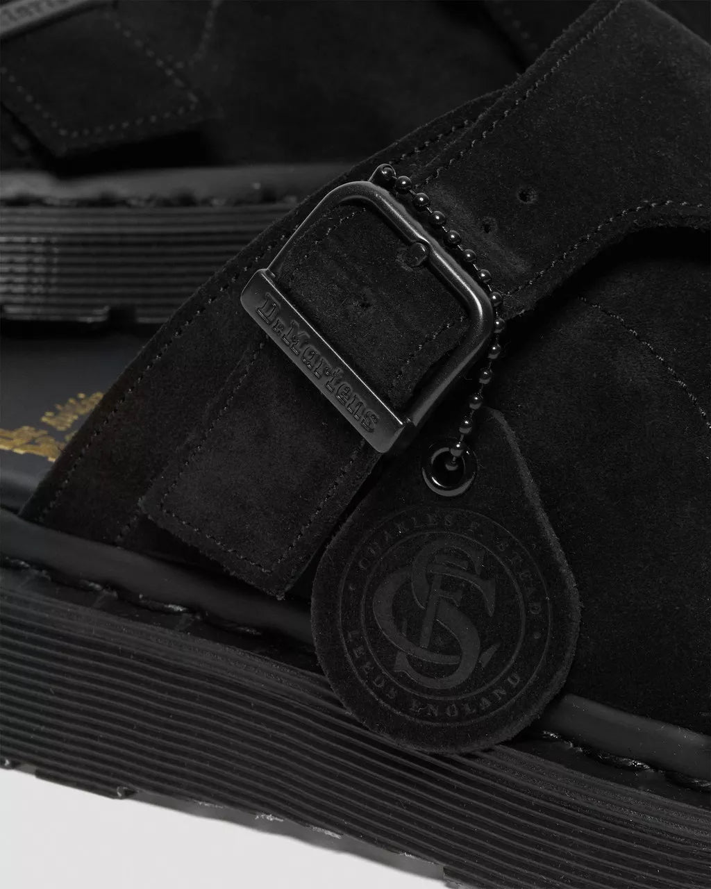 DR MARTENS Dayne Made in England Suede Slide Sandals