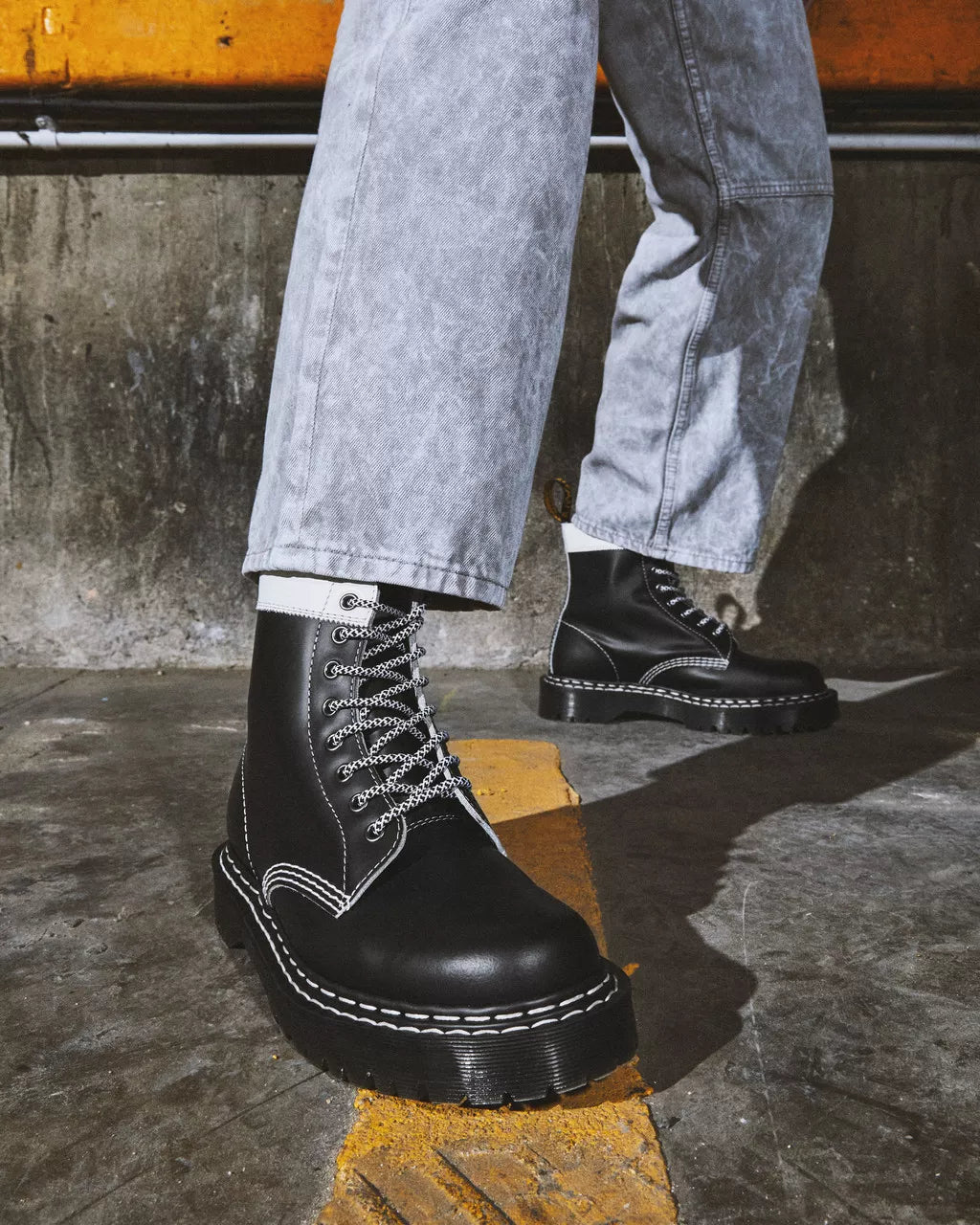 DR MARTENS 1460 Pascal Bex Leather Contrast Lace Up Boots