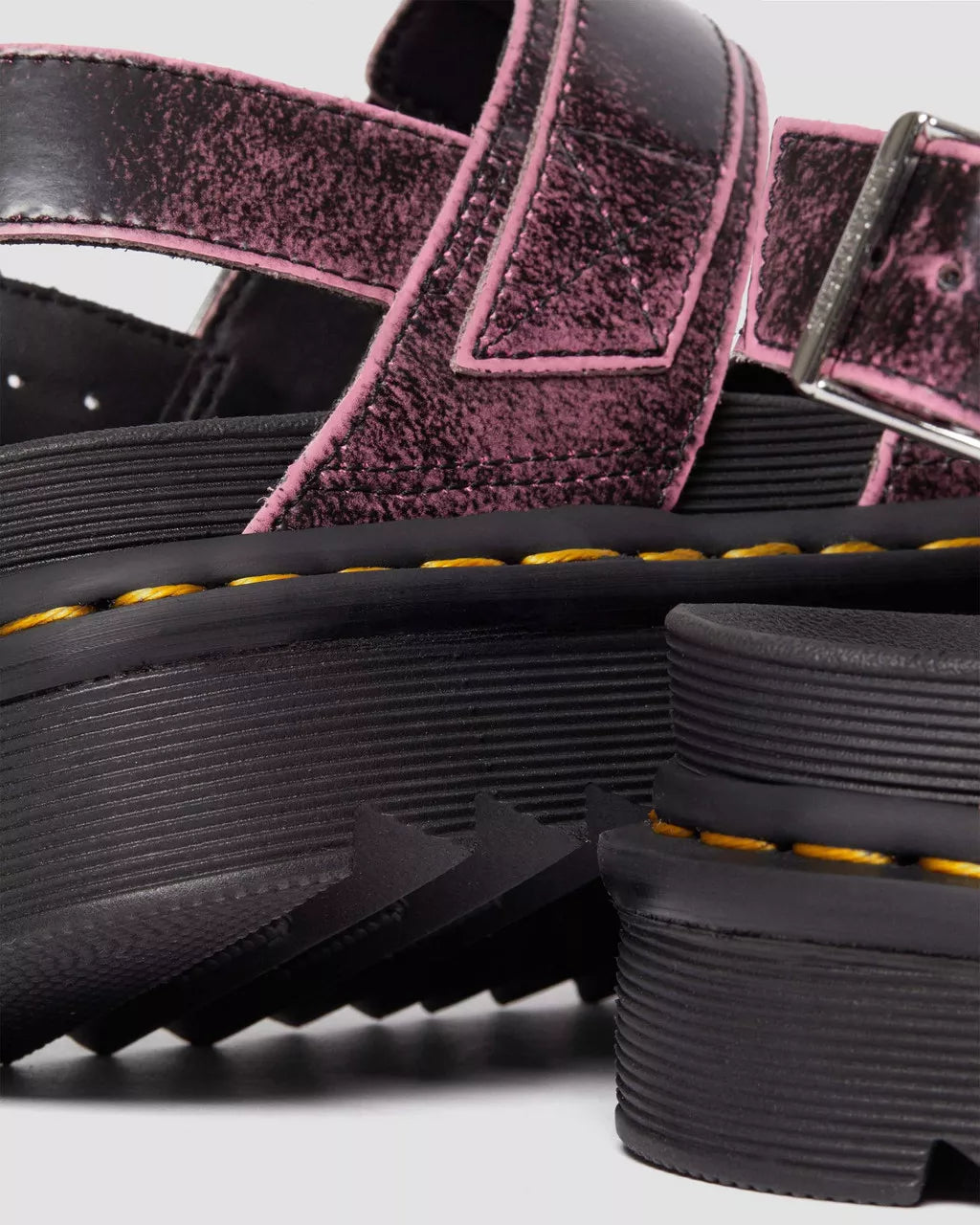 DR MARTENS Voss II Distressed Leather Platform Sandals