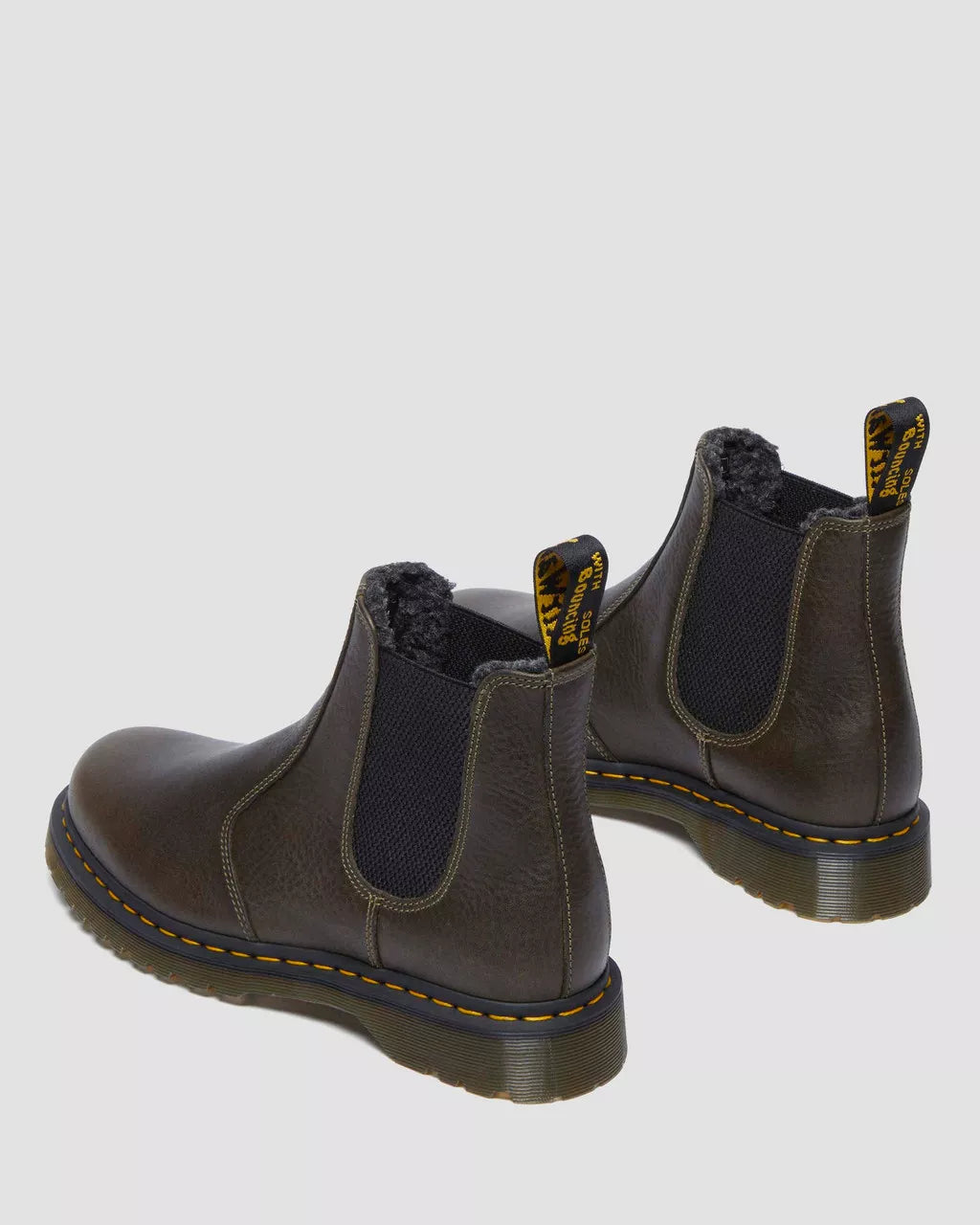 2976 Faux Fur Lined Grizzly Leather Chelsea Boots