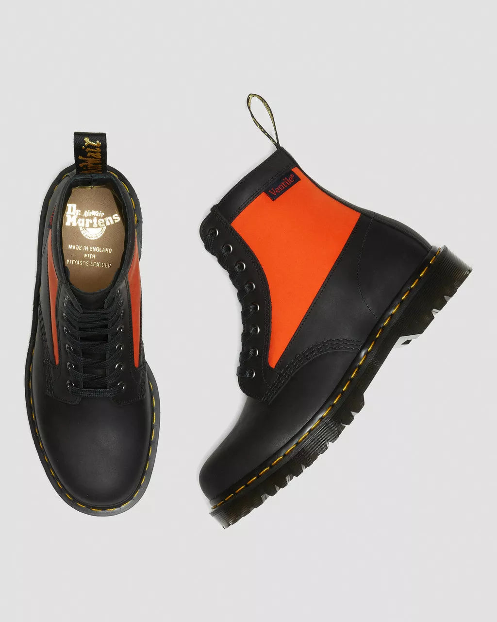 DR MARTENS 1460 Panel Leather &amp; Ventile&reg; Ankle Boots