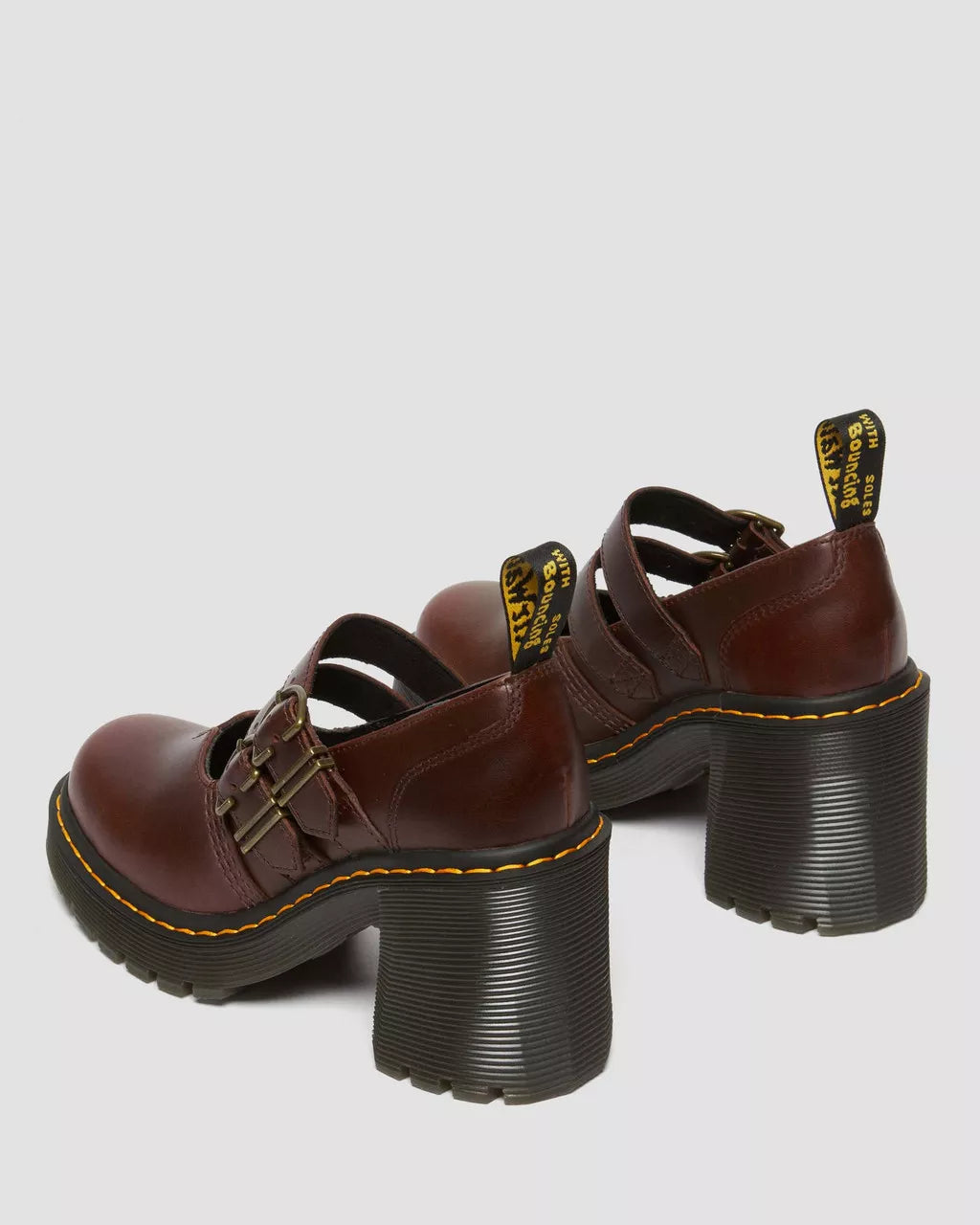 DR MARTENS Eviee Leather Mary Jane Heeled Shoes