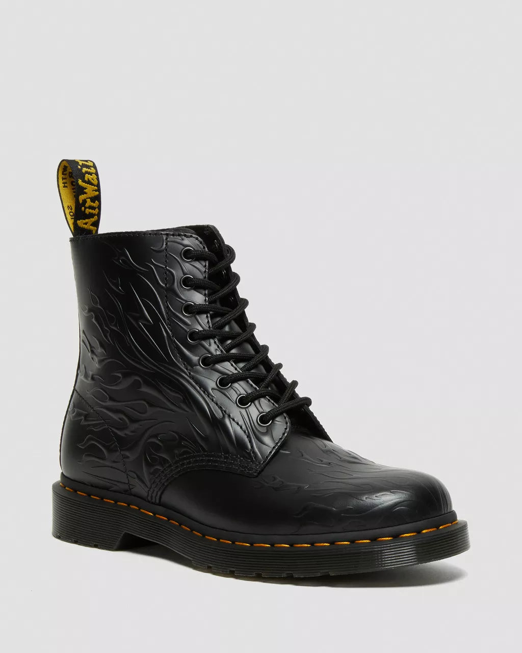 DR MARTENS 1460 Flames Emboss Leather Lace Up Boots