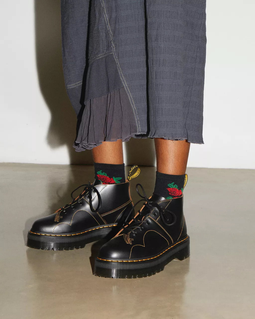 Church Quad Leather Platform Monkey Boots