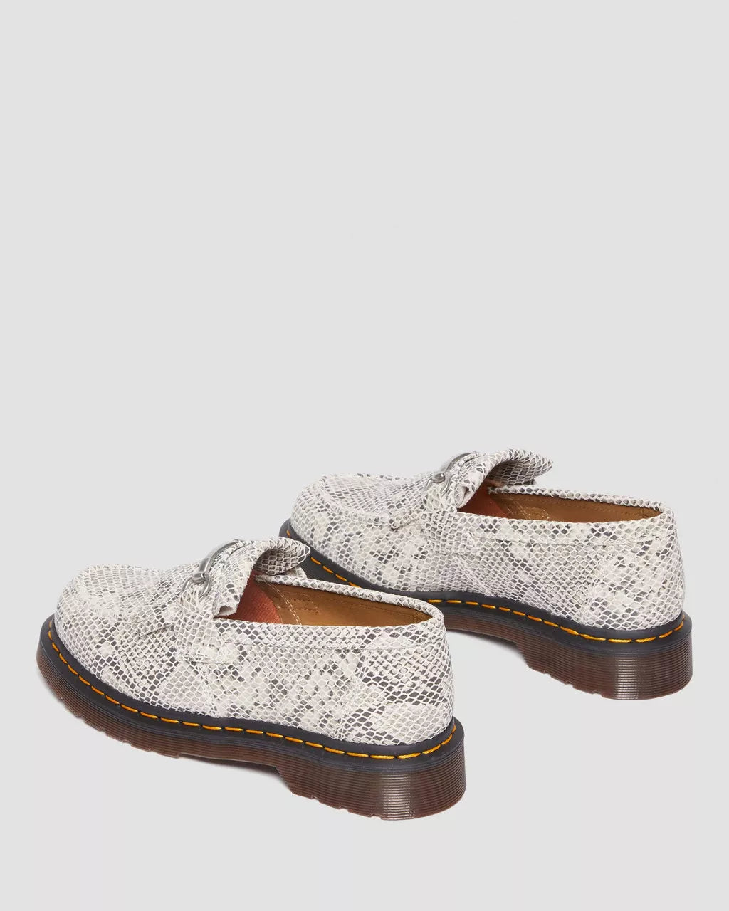 DR MARTENS Adrian Snaffle Python Print Suede Loafers