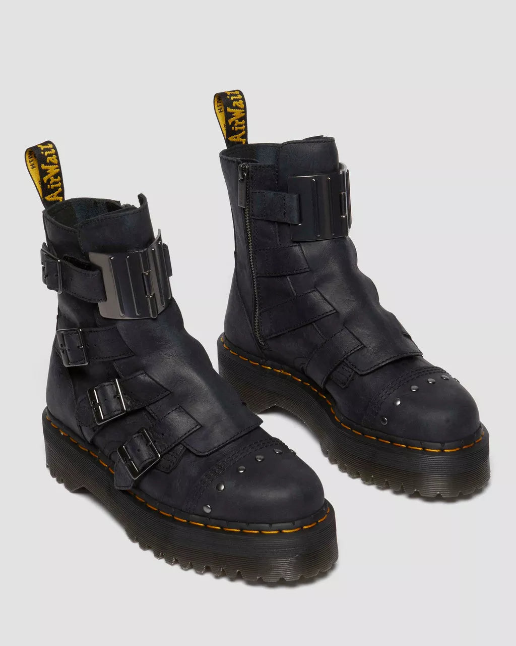 Jadon Hinge Buckle Leather Platform Boots
