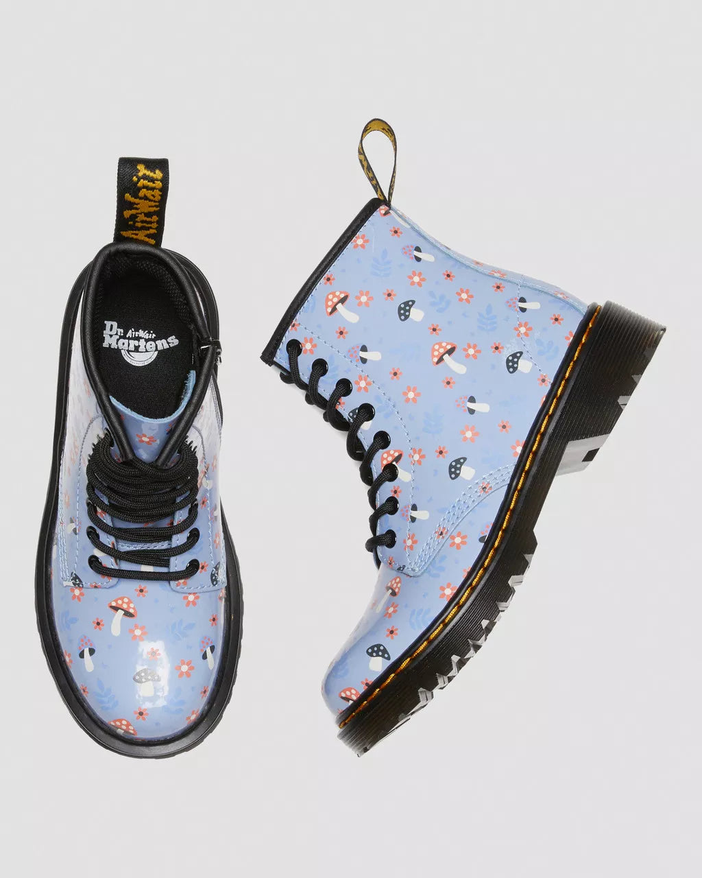 DR MARTENS Junior 1460 Woodland Patent Leather Lace Up Boots