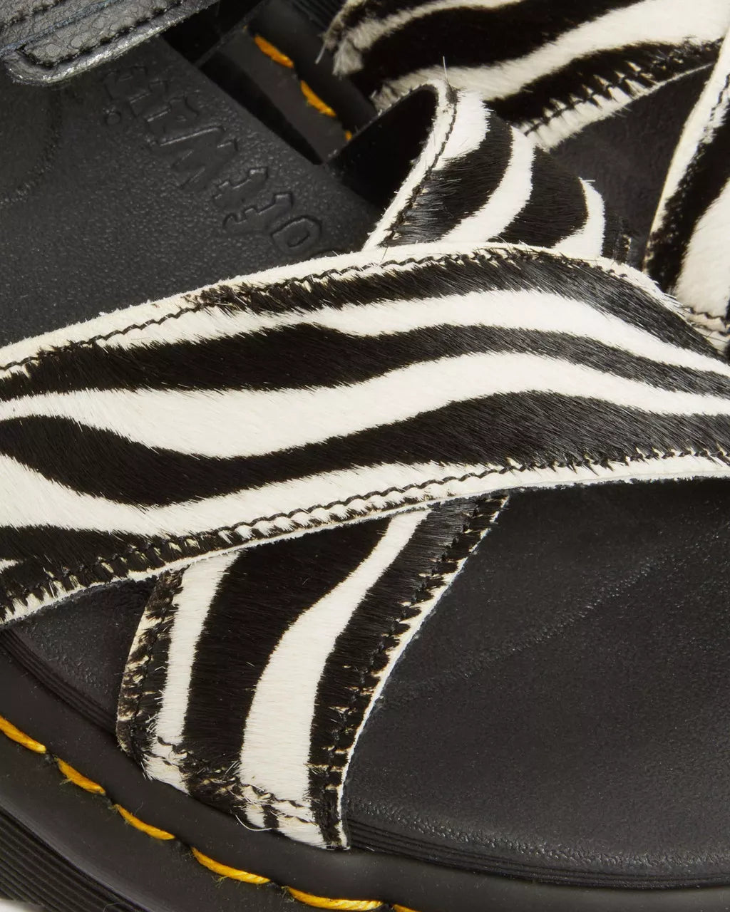 DR MARTENS Voss II Hair-On Zebra Print Sandals