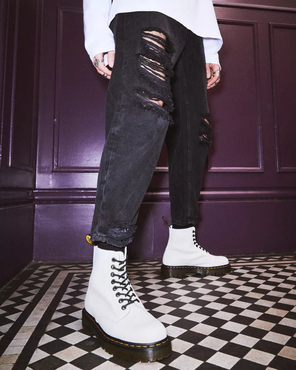 DR MARTENS 1460 Pascal Bex Pisa Leather Lace Up Boots