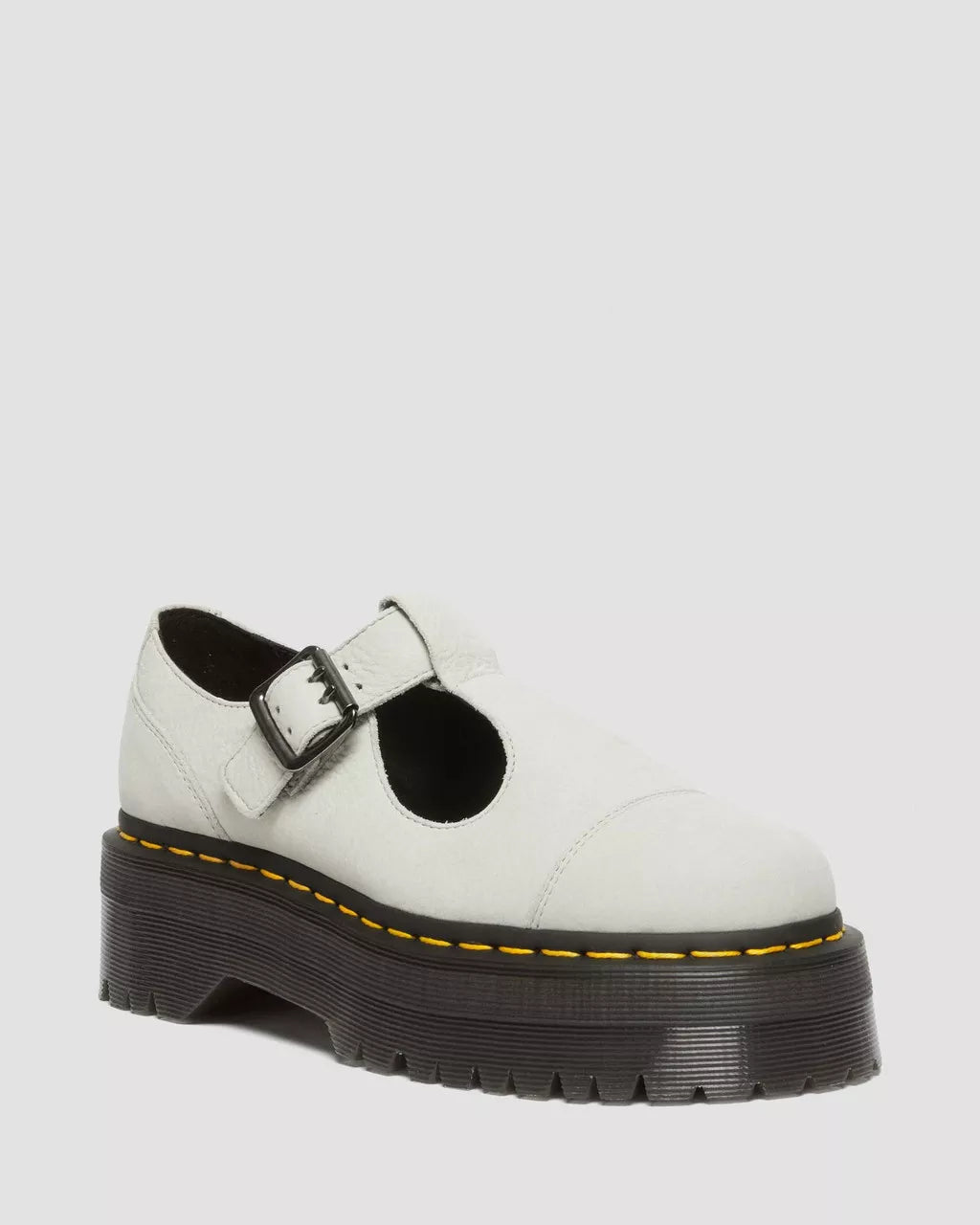 DR MARTENS Bethan Tumbled Nubuck Leather Platform Mary Jane Shoes