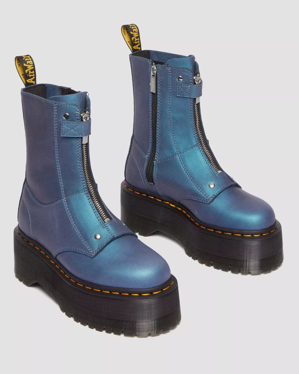 DR MARTENS Jetta Hi Max Metallic Leather Platform Boots