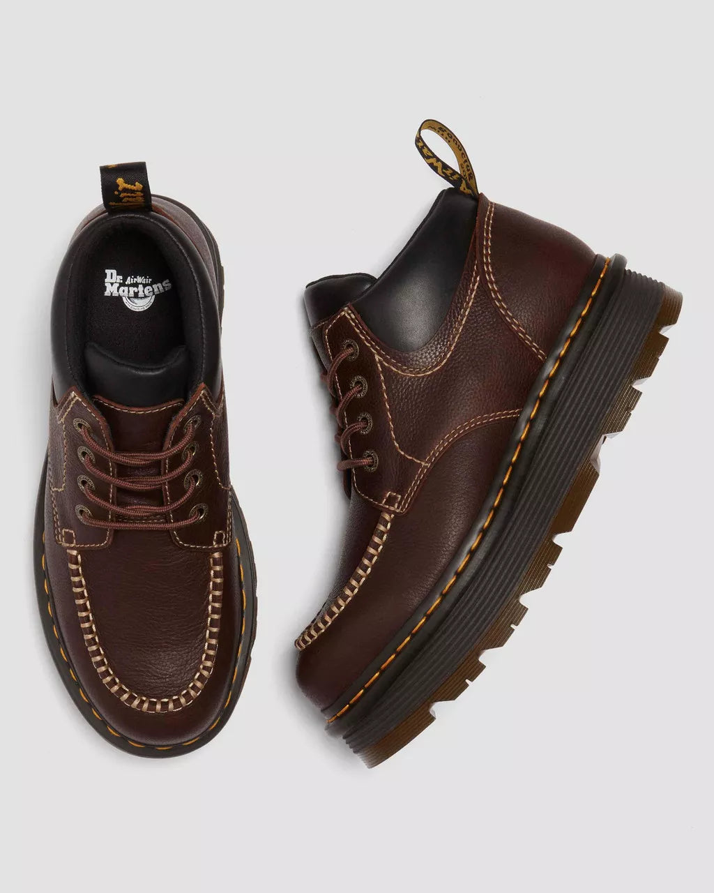 Zebzag Leather Casual 4-Eye Lace-Up Boots
