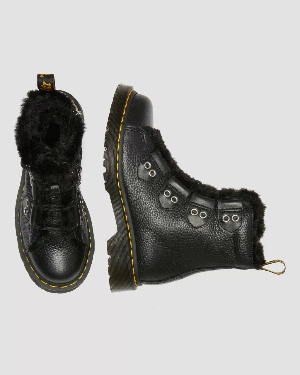 1460 Faux Fur Lined Leather Lace Up Boots